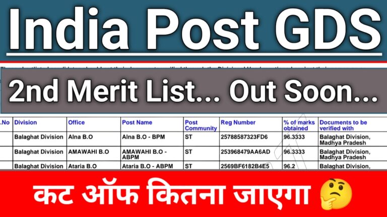 India Post GDS 2nd Merit List 2026 Out Soon | ग्रामीण डाक सेवा 2nd मेरिट लिस्ट इस दिन आयेगा